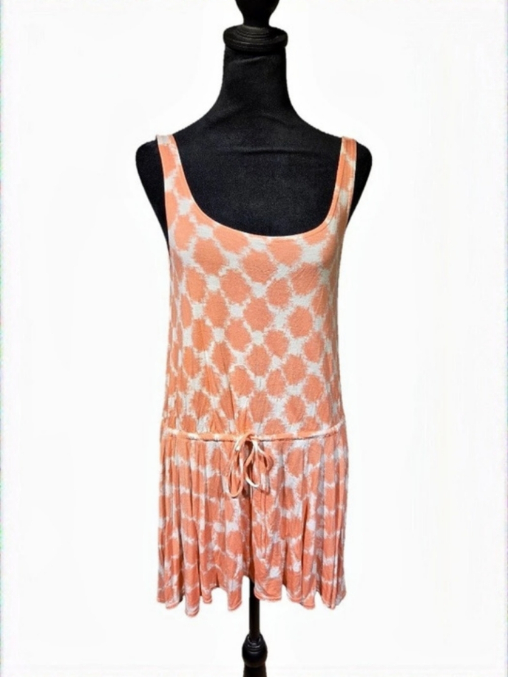 J.Crew Geometric Drop Waist Mini Dress in Orange & White Small